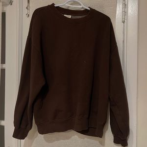 Basic shirt hoodie brown